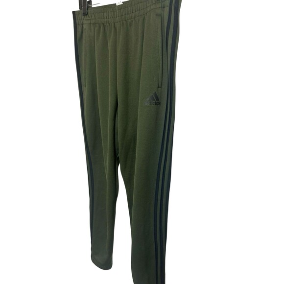Adidas Track Pants Mens M Snap Button Three Stripe Green Athletic Joggers BR3293 - Picture 2 of 8